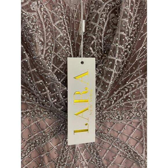 Lara Dress 14 Cape Sleeve Mermaid Beaded Gown Formal Mother of Bride Lavender - Picture 4 of 16